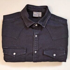 ASOS | Black Skinny Denim Western Shirt | S